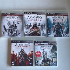 Sony Red and White PS3 Assassin's Creed Game Collection